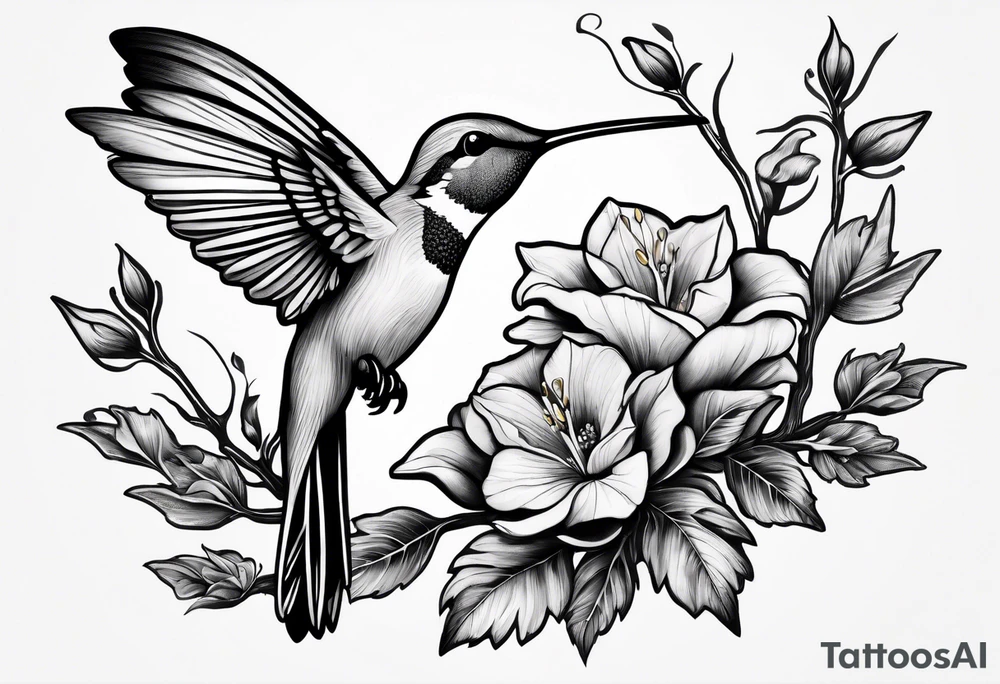 Oak tree and humming bird tattoo idea