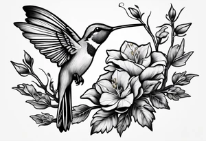 Oak tree and humming bird tattoo idea