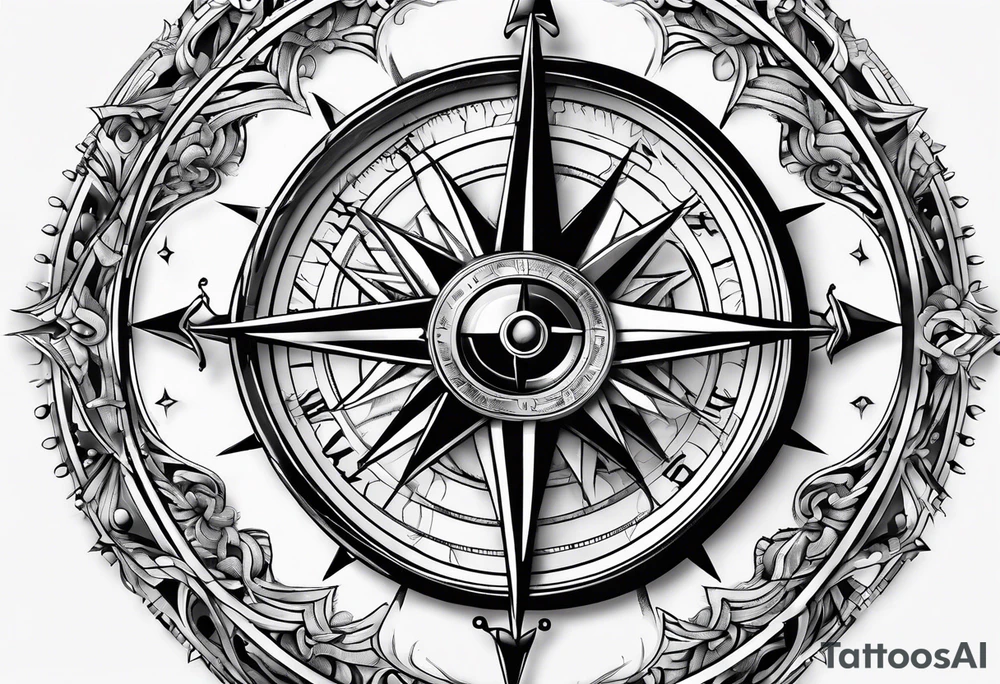 Broken Compass tattoo idea
