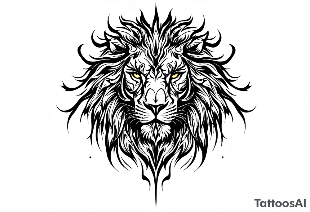 powerful majestic lion, close-up tattoo idea