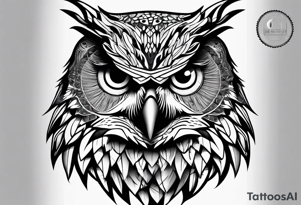 Powerful owl tattoo idea