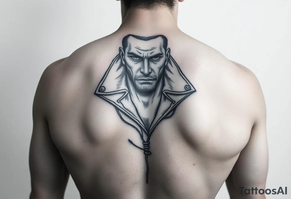 Leather man tattoo idea