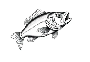 fish bass full sleeve under water tattoo idea