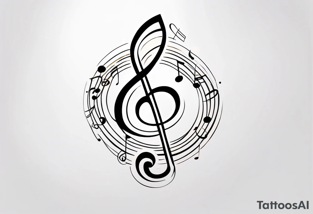 Treble clef incorporating the letters R and L tattoo idea
