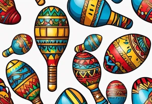 2 colorfull maracas with Cuban colors tattoo idea