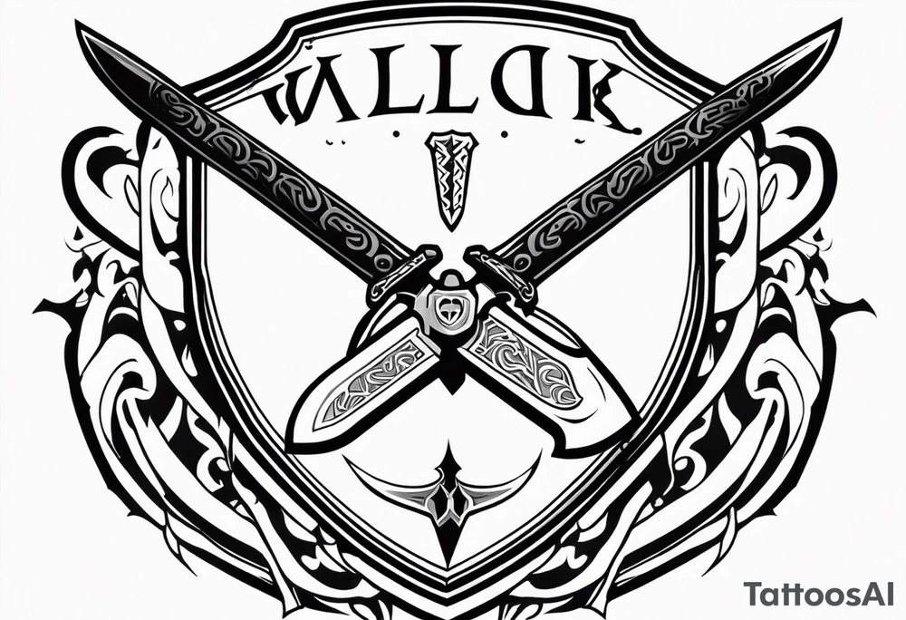 Valhalla shield  sword axe tattoo idea
