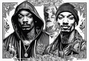 Slim shady  and snoop dog full leg sleeve tattoo idea