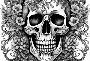 Full Skeleton wrapped in vines tattoo idea