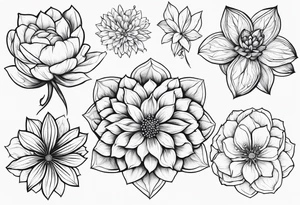 may birth flower, december birth flower and july birth flower tattoo idea
