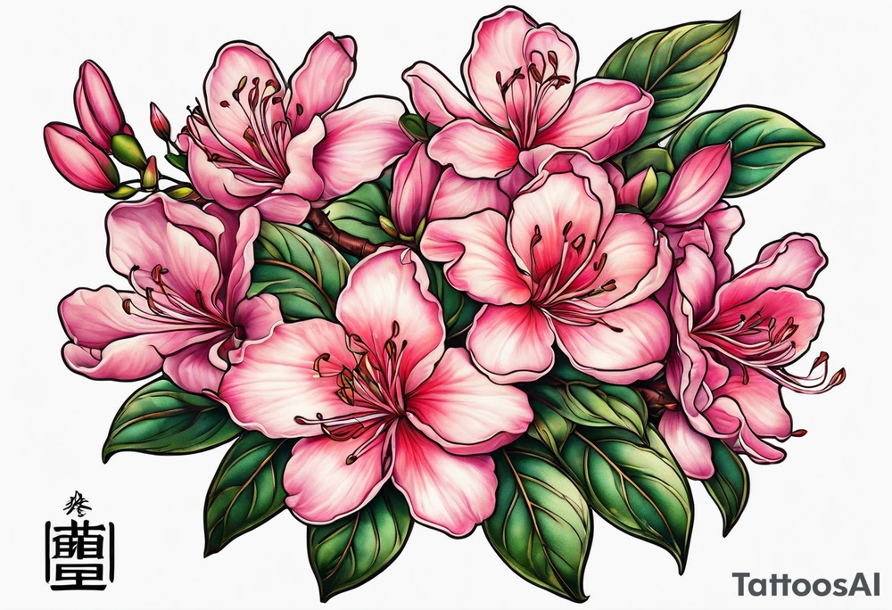 azalea with branch tattoo idea