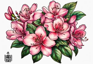 azalea with branch tattoo idea