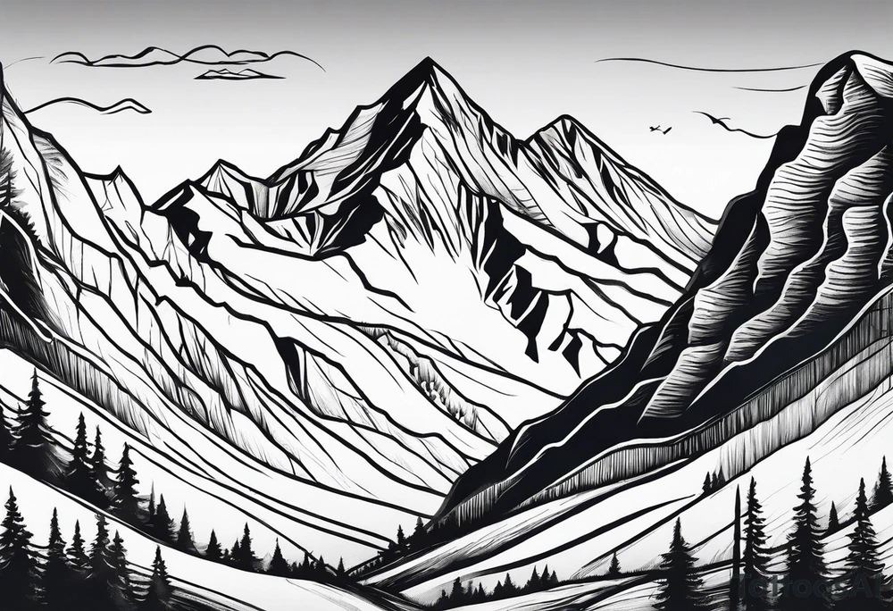 Mountains, concept tattoo idea
