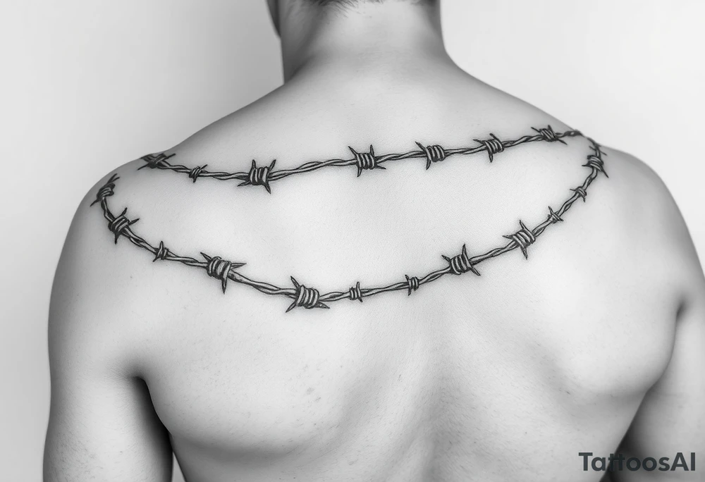 I want a barbed wire wraparound tattoo on my arm that starts from my hand and goes around my arm to my bicep where it ends up coiling itself on the bicep. It should also have a part that looks like a chain which is breaking to representing breaking generational curses tattoo idea