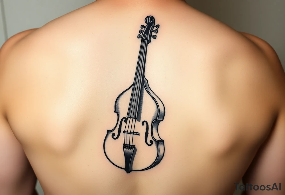 Upright double bass Full height on wrist tattoo idea