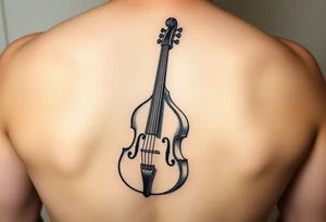 Upright double bass Full height on wrist tattoo idea