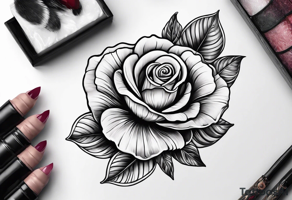 Shell with rose tattoo idea