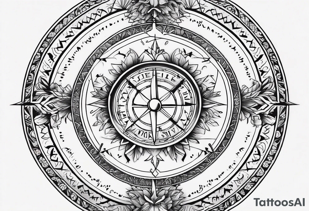 Vegvisir with a semicolon in the middle tattoo idea