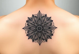intricate mandala with sacred geometry and cosmic elements tattoo idea