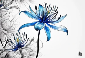 Blue spider lily tattoo idea