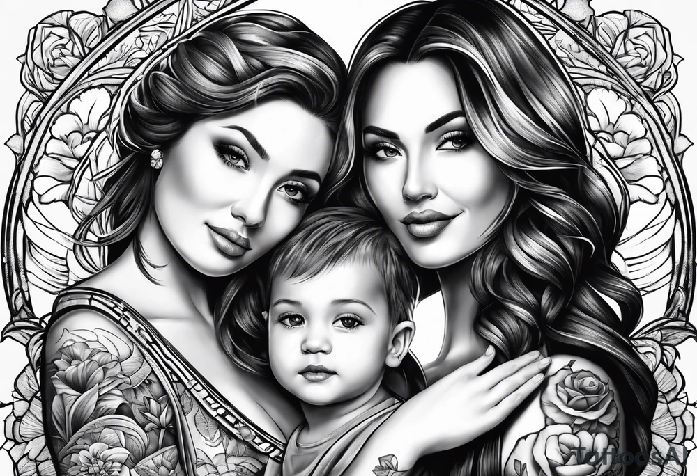 mom and child tattoo idea