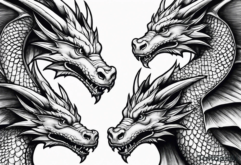 3 dragons are flying tattoo idea