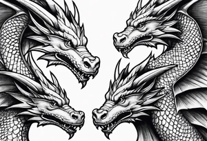 3 dragons are flying tattoo idea