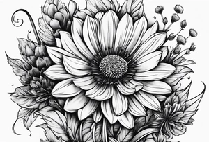 the name Cambria in a dandelion tattoo idea