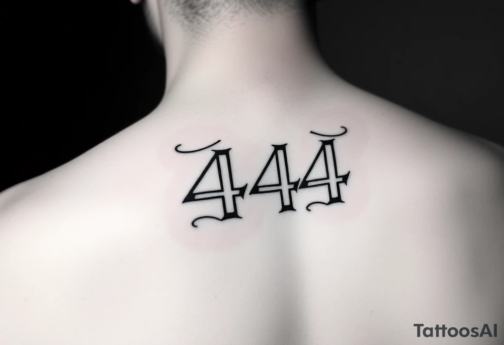 444 number for couples tattoo idea