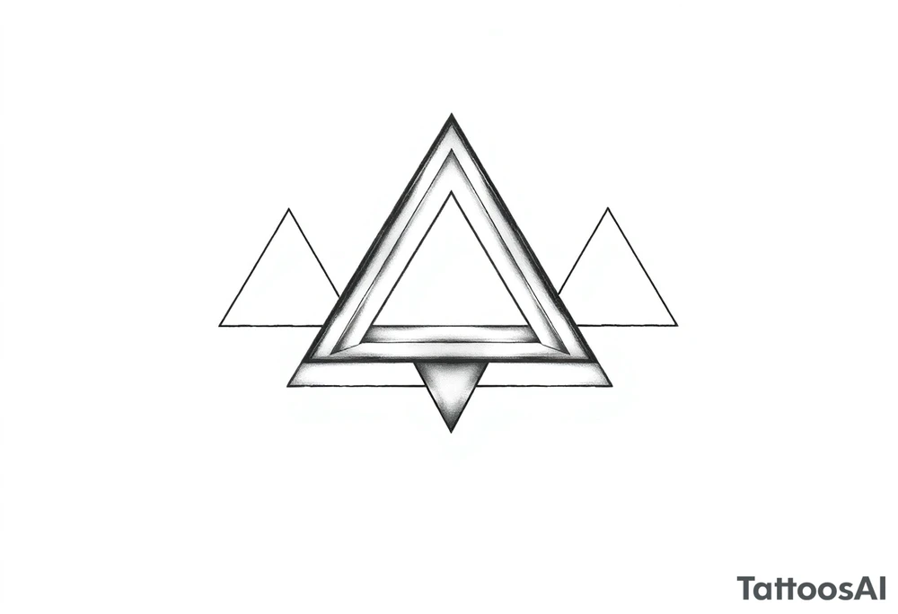 I want triangle. Spirit mind and body. Three triangles with same width and height. The first will be slightly shifted to the right and the second slightly shifted down tattoo idea