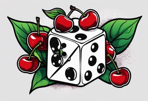 the name lukie with dice and cherry next to it tattoo idea