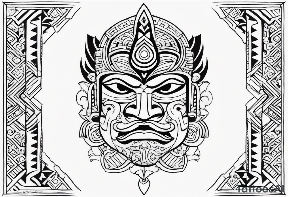 Polynesian chin tattoo tattoo idea