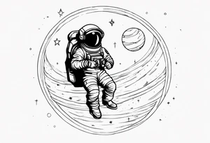 Space wanderer using speed of light tattoo idea