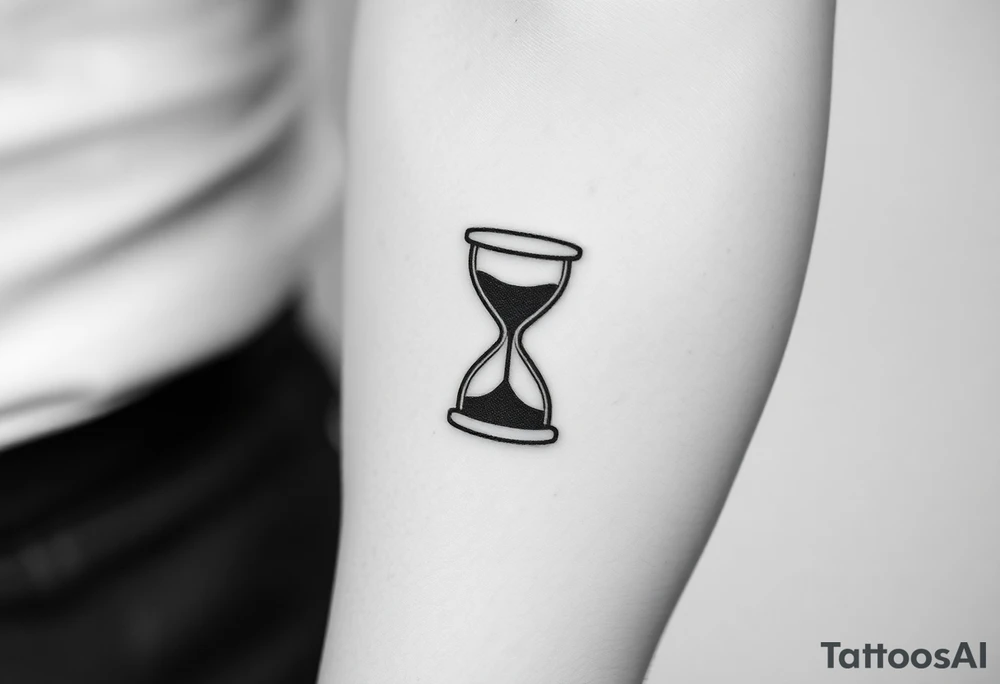 live with what you have and enjoy it to the fullest, hourglass tattoo idea