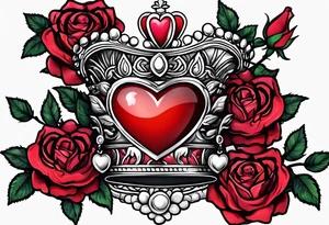 the rose queen's crown with a heart tattoo idea