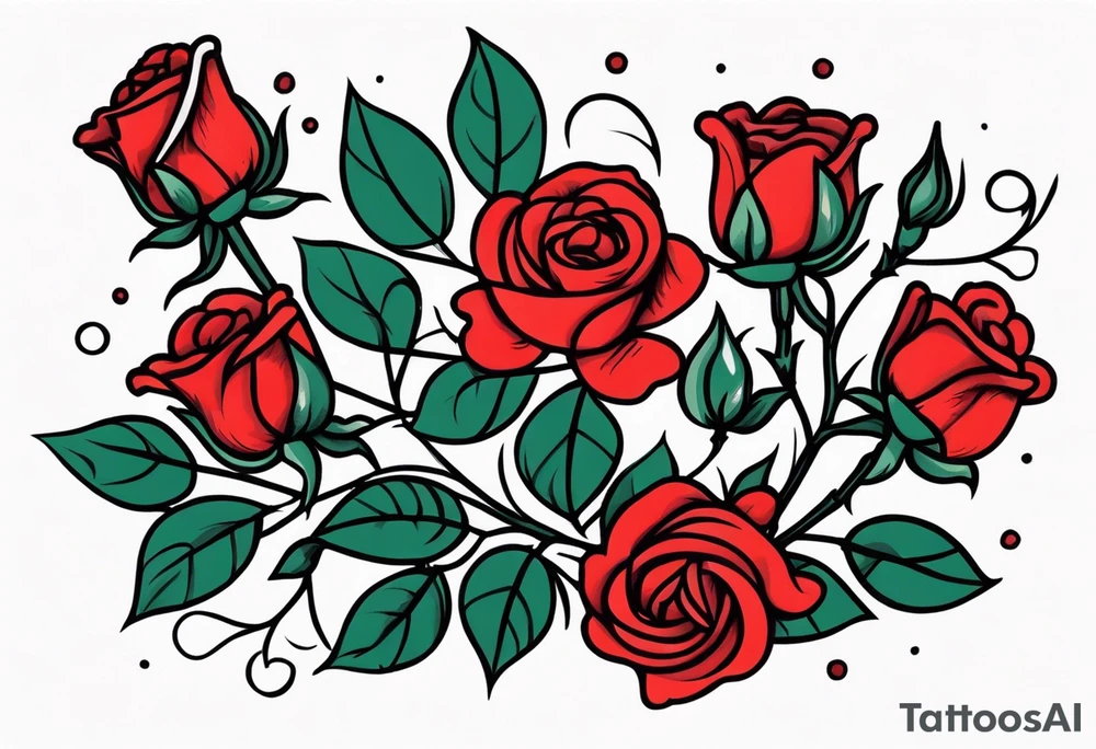 traditional roses red tattoo idea