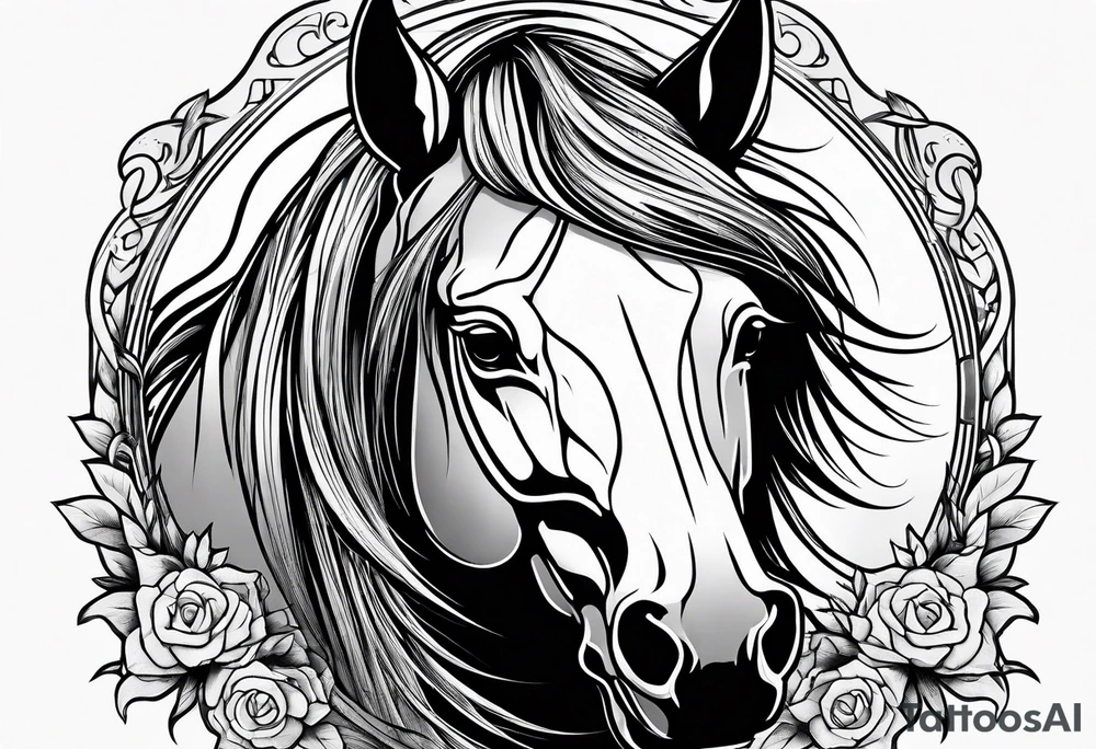 Horse with a wolf tattoo idea