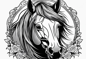 Horse with a wolf tattoo idea