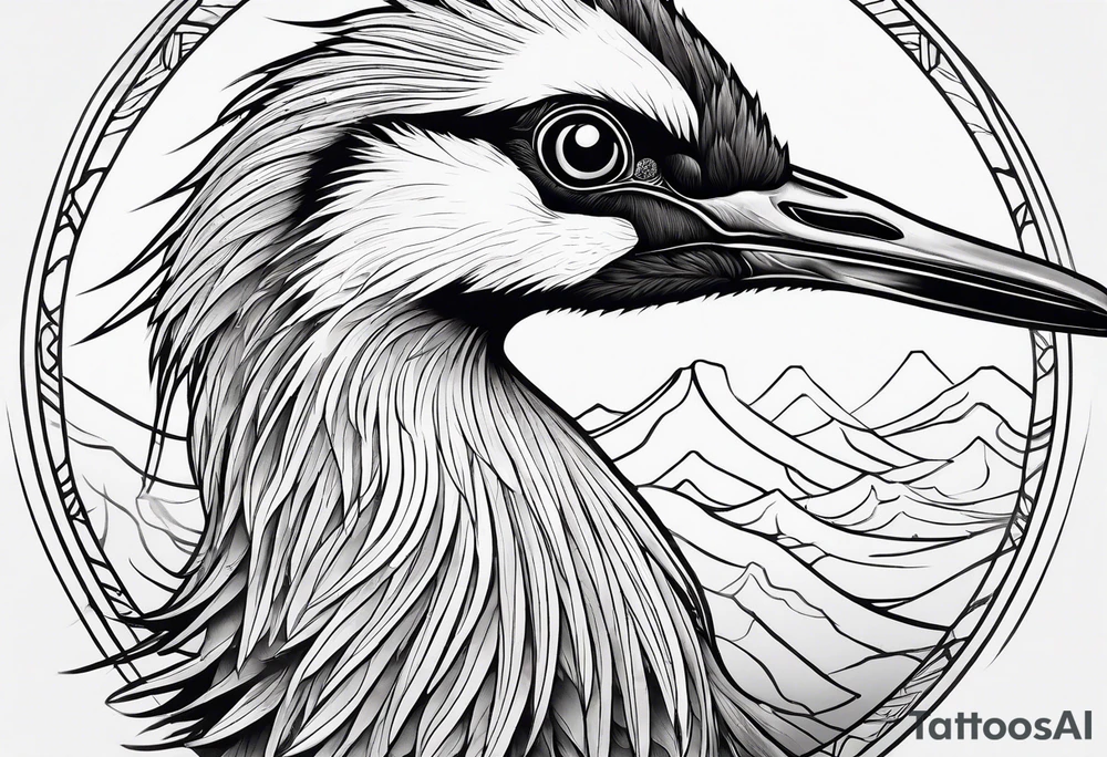 Japanese crane tattoo idea