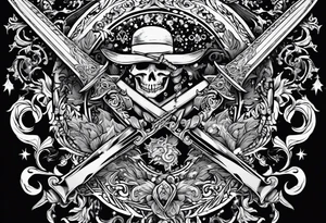 snow falling on swords tattoo idea