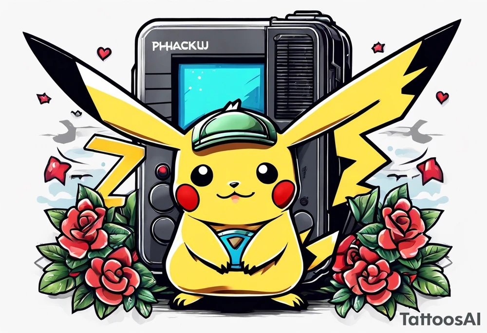 pikachu gameboy tattoo idea