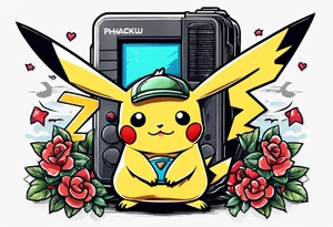 pikachu gameboy tattoo idea