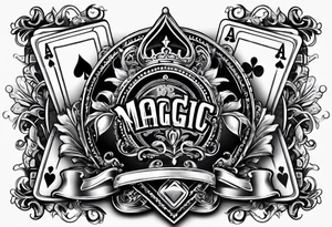 royal flush poker using the word magic tattoo idea