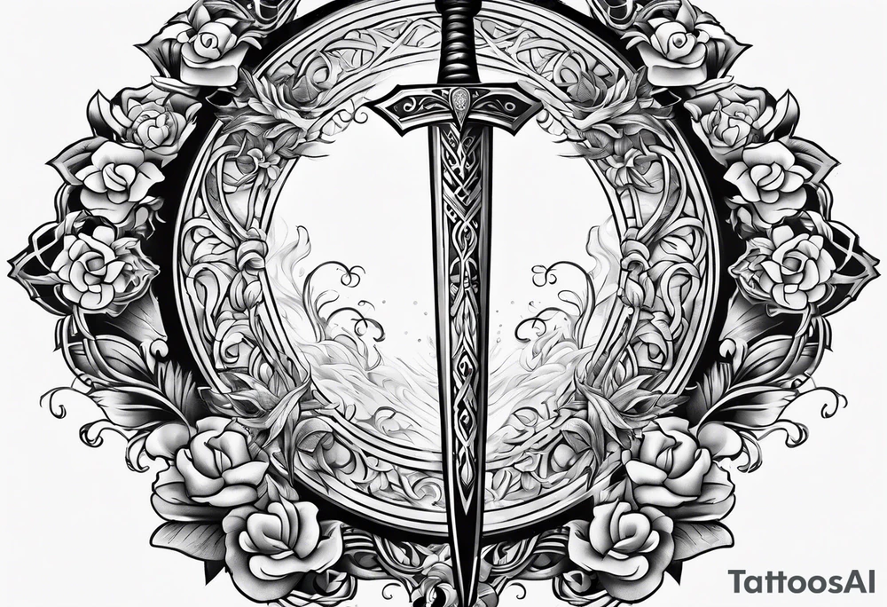 sword tattoo for back tattoo idea