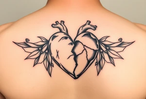 A broken heart trying to heal but cant tattoo idea