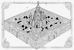 Labyrinth, Castle, North Star tattoo idea