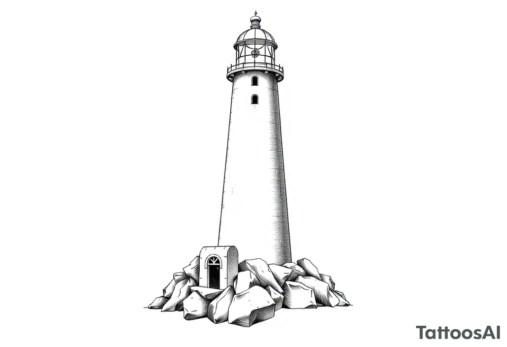 Lighthouse with coat of arms tattoo idea