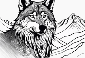 Mountains, wolf eyes underneath tattoo idea