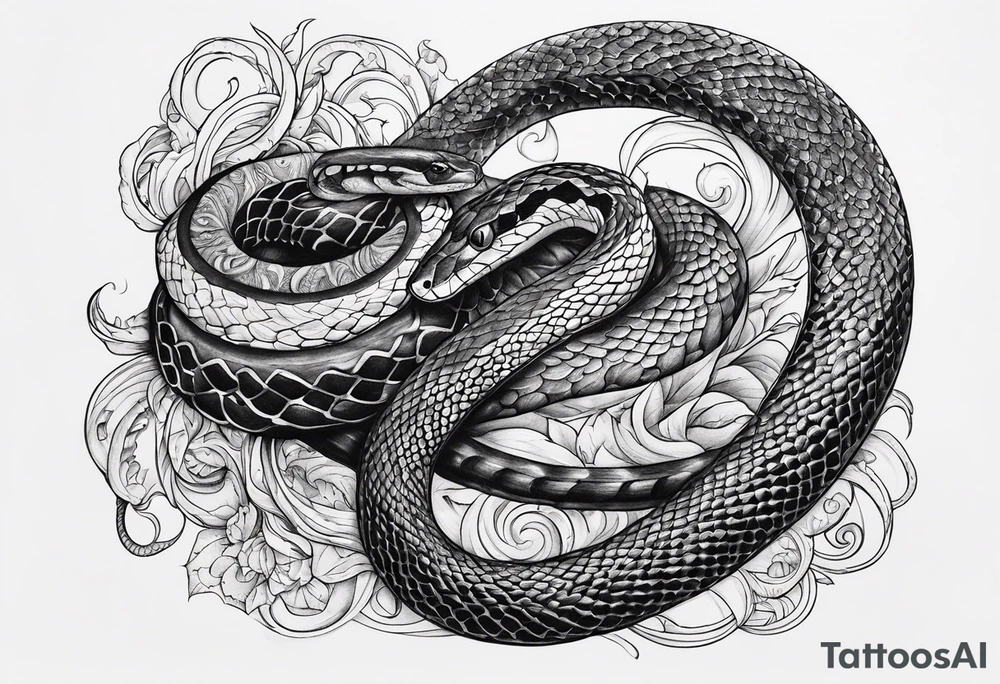 Quote "By Demons be Driven, Beckon the Call" with a snake tattoo idea