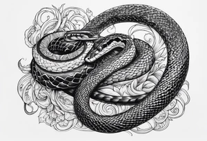 Quote "By Demons be Driven, Beckon the Call" with a snake tattoo idea