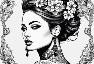 A lady with boobs tattoo idea